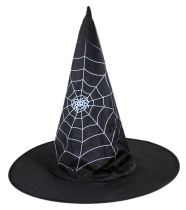 Klobouk čarodějnice - čaroděj s pavučinou - dětský - Halloween - Karneval