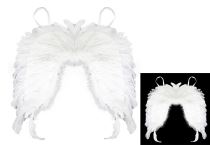Křídla andělská s peřím - rozpětí 45 cm - dětská - vánoce - ANGEL WINGS - Paruky dospělí