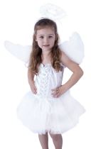 Kostým anděl + svatozář vel. M - Karnevalové kostýmy pro děti