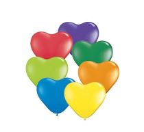 Balón SRDCE barevné  15 cm - 1 ks - Latex