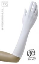 Rukavice 37cm Lykra bílé - Karnevalové doplňky