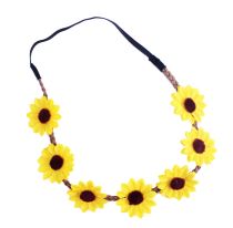 čelenka květy - květina žlutá - Hippie - Hipís - 60.léta - Sety a části kostýmů pro děti