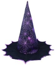 Klobouk čarodějnice - čaroděj - fialový - dospělý - Halloween - Karnevalové doplňky