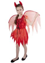karnevalový kostým čertice dětská vel. M - vánoce - Křídla, rohy, ocasy