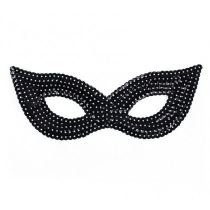 Škraboška - maska s flitry černá - Karneval
