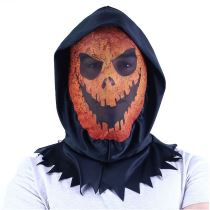 maska dýně - pumpkin oranžová textilní - Halloween - Horrorová párty
