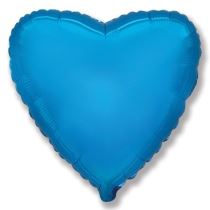 Balón foliový 45 cm  Srdce modré - Valentýn / Svatba - Fóliové
