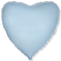Balón foliový 45 cm  Srdce světle modré - Valentýn / Svatba - Bublifuky