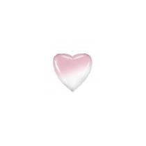Balón fóliový srdce ombré - růžovobílé - 48 cm - Narozeniny