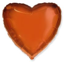 Balón foliový 45 cm  Srdce oranžové - Valentýn / Svatba - Karneval