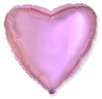 Balón foliový 45 cm  Srdce světle růžové metalické - Valentýn / Svatba - Máša a Medvěd - licence