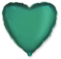 Balón foliový 45 cm  Srdce zelené TYRKYSOVÉ - Valentýn / Svatba - Dekorace
