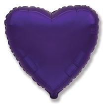 Balón foliový 45 cm  Srdce fialové - Valentýn / Svatba - Fóliové