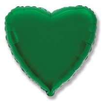 Balón foliový 45 cm  Srdce zelené - Valentýn / Svatba - Karneval