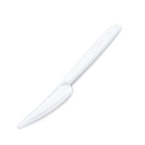 Nože jídelní bílé PP - opakovaně použitelné - 18,5 cm - 50 Ks - Papírové