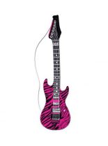 Kytara nafukovací 105cm - Pink zebra - Čelenky, věnce, spony, šperky