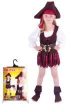 Kostým pirátka, klobouk, návleky  vel. S - Karnevalové kostýmy pro děti