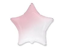 Balón fóliový hvězda ombré - růžovobílá - 48 cm - Fóliové