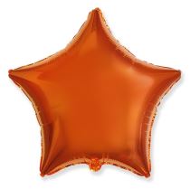 Balón foliový 45 cm  Hvězda oranžová - Narozeniny