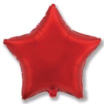 Balón foliový 45 cm  Hvězda červená - Klobouky, helmy, čepice