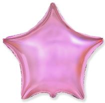 Balón foliový 45 cm  Hvězda  metalická světle růžová - Máša a Medvěd - licence
