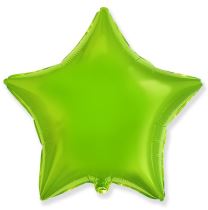Balón foliový 45 cm  Hvězda zelená limetka - Papírové