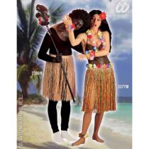 Havajská sukně přírodní 55 cm - šíře v pase 60-90 cm (elastická guma) - Hawaii - Sety a části kostýmů pro dospělé