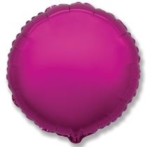 Balón foliový 45 cm Kulatý metalický tmavě růžový (Fuchsie) - Narozeniny