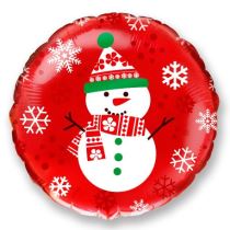 Balónek foliový SNĚHULÁK - Vánoce - 45 cm - Klobouky, helmy, čepice