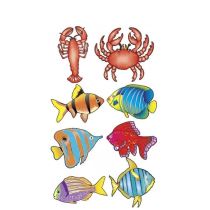 Dekorace mořský svět - Humr, krab, ryby - 8 ks - Narozeniny