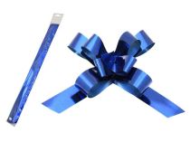 Dekorační stahovací stuha - metalická modrá - 1 ks - Vánoční dekorace