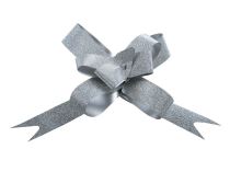 Dekorační stahovací stuha - stříbrná glitr - 1 ks - Vánoční dekorace