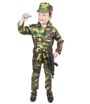 Kostým Army - voják dětský vel. S - Klobouky, helmy, čepice
