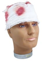 Obvaz poraněná hlava s krví - Klobouky, helmy, čepice
