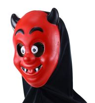 Maska čert - ďábel dětská s šátkem - Vánoce - Karnevalové doplňky