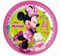 Papírové talíře myška - Minnie Happy Helpers - 23 cm, 8 ks - Mickey - Minnie mouse - licence