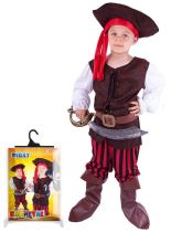 Kostým pirát,  klobouk, návleky vel. S - Karnevalové doplňky