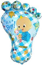 Balón foliový noha kluk - Baby shower - chlapeček - 96 cm - Narozeniny