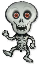 Balón foliový Skeleton - Kostra - kostlivec - 82 cm - Halloween - černo-šedý - Narozeniny
