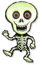 Balón foliový Skeleton - Kostra - kostlivec - 82 cm - Halloween - černo-zelený - Karnevalové doplňky