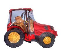 Balón foliový 35 cm  Traktor červený (NELZE PLNIT HELIEM) - Led svítící