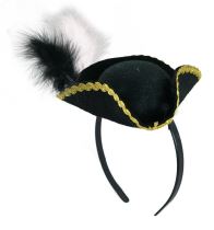 Čelenka s mini pirátským kloboučkem, dosp. - Karnevalové doplňky