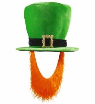 Klobouk zelený s vousy St. Patrick / Svatý Patrik - Oslavy
