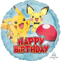 Balón fóliový Happy birthday - narozeniny - Pokémon Pikachu - 43 cm - Fóliové