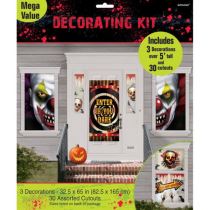 Sada klaun - krvavé dekorace - Halloween - 33 ks - Klobouky, helmy, čepice