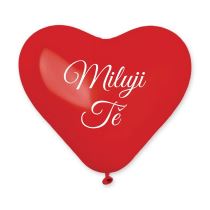 Balónek srdce červené 25 cm - MILUJI TĚ - 1 ks - Valentýn - Latex