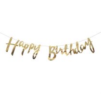 Girlanda narozeniny - Happy Birthday - zlatá, 150 cm - Karneval