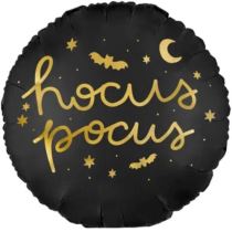 Foliový balónek Hocus pocus - černý - Halloween - Čarodějnice - 45 cm - Klobouky, helmy, čepice