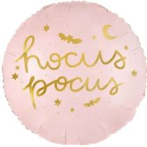 Foliový balónek Hocus pocus - růžový - Halloween - Čarodějnice - 45 cm - Klobouky, helmy, čepice