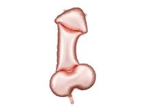 Foliový balónek Penis - rozlučka se svobodou - rosegold - 70 cm - Čelenky, věnce, spony, šperky